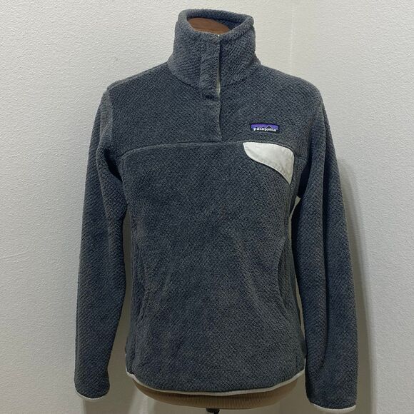 Patagonia Womens Re-Tool Snap-T Fleece Jacket Sweater Pullover Gray Size Small - Picture 1 of 12